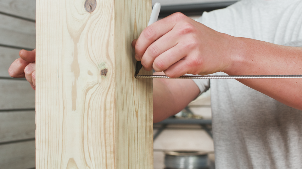 mark-the-cable-entering-the-post-6x6-cable-railing mark-the-cable-entering-the-post-6x6-cable-railing