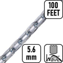 pewag  5.6 mm x 100 ft Starwave Square Link, Light Truck & ATV, Hardened Tire Chain Bulk Cross Chain, Continuous Replacement Chain-