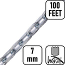 pewag 7 mm x 100 ft Starwave Square Link, Light & Heavy Truck, Hardened Tire Chain Bulk Cross Chain, Continuous Replacement Chain-