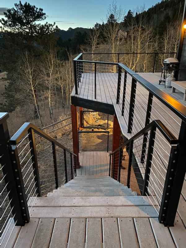 Stairway with cable railing Stairway with cable railing