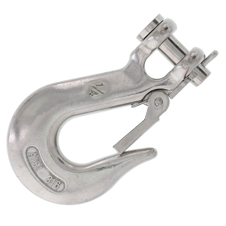1/4 Type 316 Stainless Steel Clevis Slip Hooks
