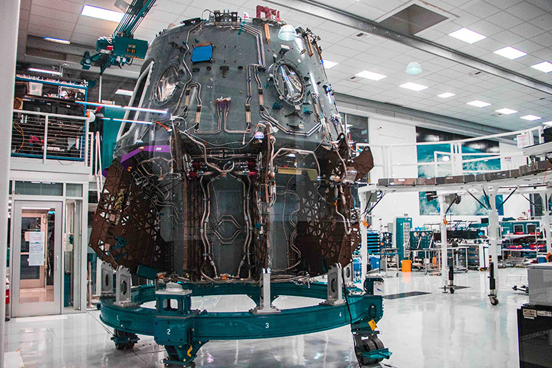 rocket being constructed in facility