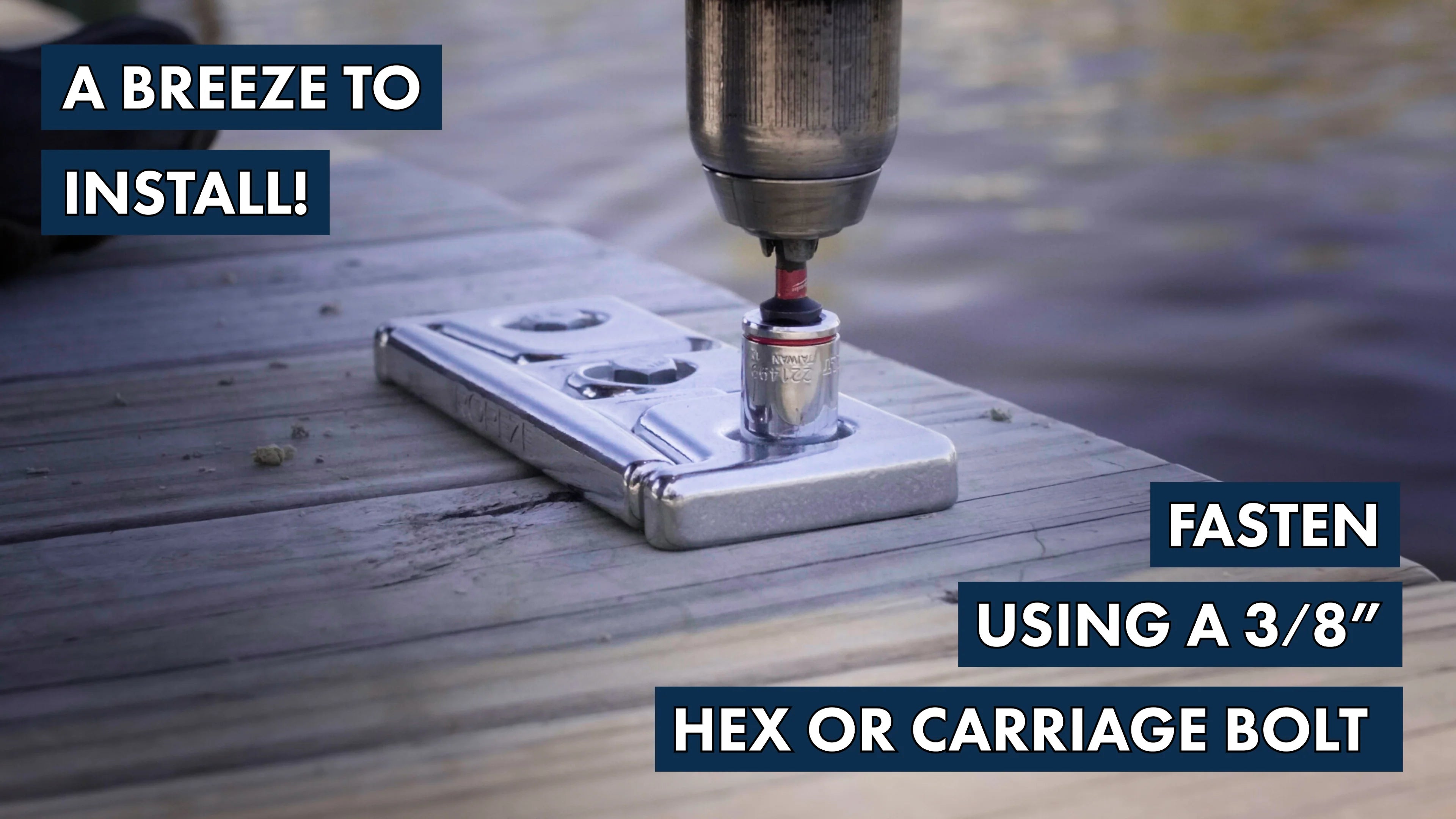 Flip Up Cleat is easy to install and uses three-eighths inch lag, hex, or carriage bolts. Flip Up Cleat is easy to install and uses three-eighths inch lag, hex, or carriage bolts.