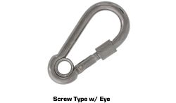Stainless Steel Screw Style of Snap Links with Eye