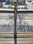 Stainless Pipe Style Jaw x Jaw Turnbuckle on Stanchion in Use