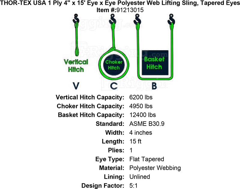 THOR-TEX USA 1 ply 4 15 eye eye sling tapered eyes specification diagram_7d45579f e386 41dd b4c0 384b10173869