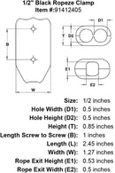 1 2 Black Rope Clamp specification diagram