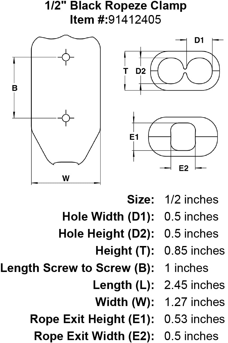 3/8" Black Ropeze Clamp