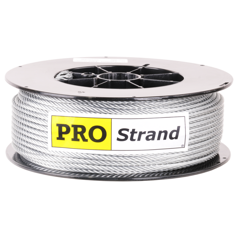 1/4 inch X 250 foot pro strand 7x19 hot dip galvanized cable reel label