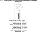 1 4 x 2 chicago hardware drop forged hot dip galvanized regular ring eyebolt specification diagram