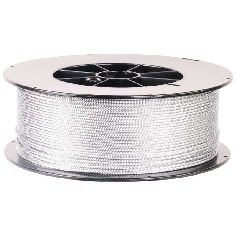 250 Ft. Reel Campbell 7000827. 1/4 (7MM) Galvanized Cable, 1400 lb Working  Load