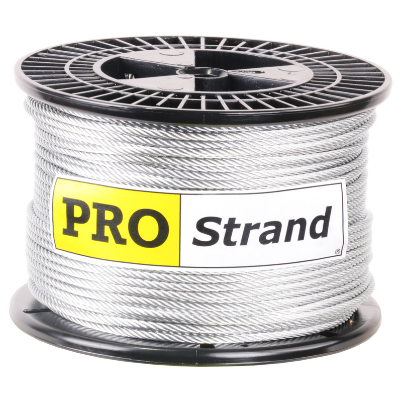 1/8 inch X 250 foot pro strand 7x19 hot dip galvanized cable reel label