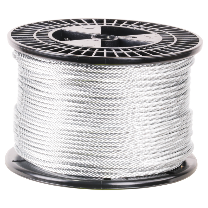 Galvanized Uncoated Metal Wire Rope - Medium Duty Twisted String 1/8 In x  50 Ft