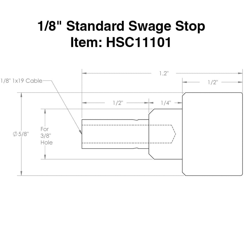 1 8 standard swage stop specs