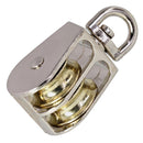 3/16" Line x 1" Diameter Swivel Eye Double Pulley