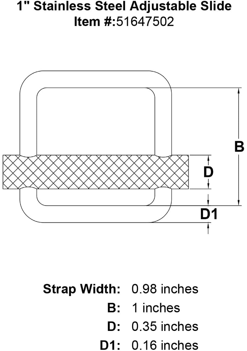 1 Stainless Steel Adjustable Slide specification diagram