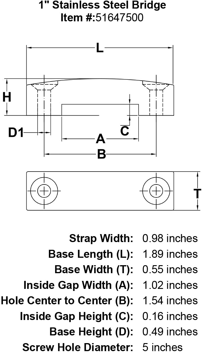 1 Stainless Steel Bridge specification diagram