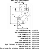 1 ton Eye Hoist Hook specification diagram