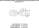10mm trident marine g4 din766 hot dipped galvanized chain specification diagram