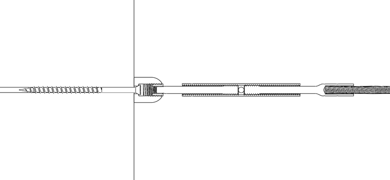 3 16 axis turnbuckle straight run drawing section