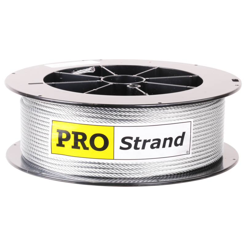 3/16 inch X 250 foot pro strand 7x19 hot dip galvanized cable reel label