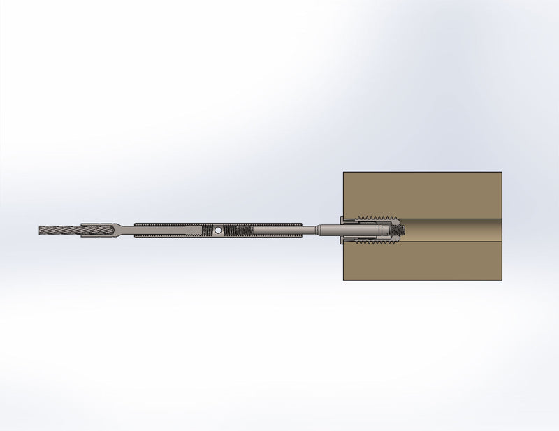 3 16 lag swage turnbuckle 3d section