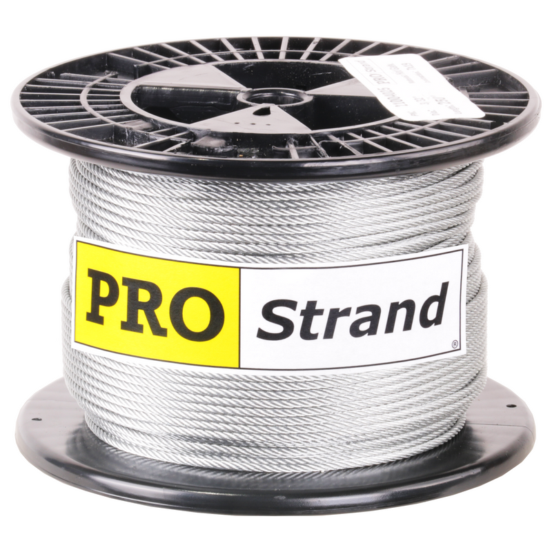 3/32 inch X 250 foot pro strand 7x19 hot dip galvanized cable reel label