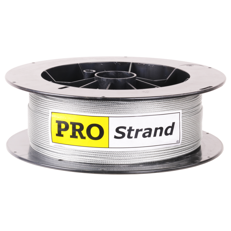 3/32 inch X 500 foot pro strand 7x19 hot dip galvanized cable reel label