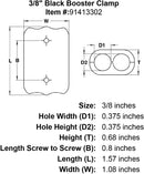 3 8 Black Booster Clamp specification diagram