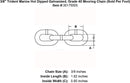 3 8 Trident Marine G4 Hot Dipped Galvanized Mooring Chain specification diagram
