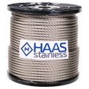 3/8 inch X 500 foot haas stainless 7x19 type 316 stainless steel cable reel label