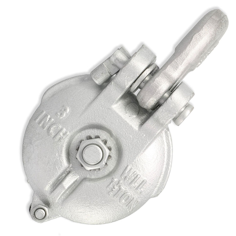 3" X 1 ton Light Duty Cast Sided Snatch Block for 3/8" Wire Rope