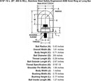 5 16 18 x 29 400 lb Stainless Steel Safety Engineered Hoist Ring Long Bar specification diagram