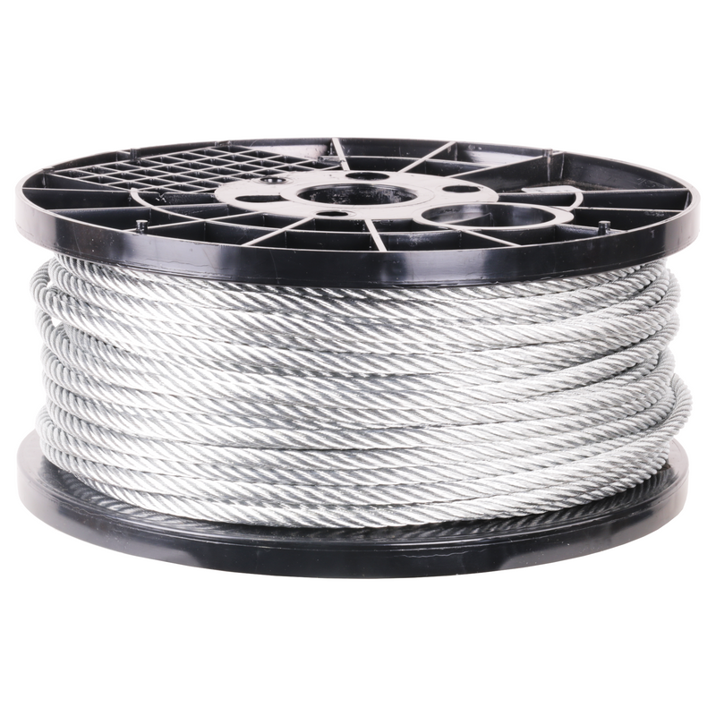 Wire Rope 1/4 X 250', 7x19,Galvanized Cable Reel 7 by 19 Construction,  Trade Size 1/4 by 250 Feet