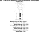 5 16 x 4 1 4 chicago hardware drop forged hot dip galvanized shoulder eyebolt specification diagram