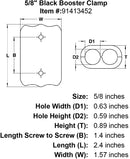 5 8 Black Booster Clamp specification diagram
