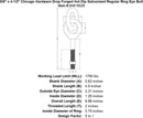 5 8 x 4 1 2 chicago hardware drop forged hot dip galvanized regular ring eyebolt specification diagram