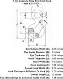 7 ton Eye Hoist Hook specification diagram
