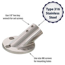 Stainless Steel 30 Degree round concave base 1 material graphic