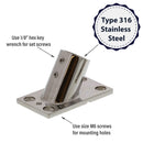 Stainless Steel 60 Degree rectangle concave base 1 material graphic