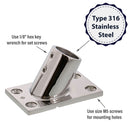 Stainless Steel 60 Degree rectangle flat base 7 8 material graphic