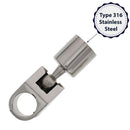 Stainless Steel Rail Mount Swivell Ball 7 8 material type graphic