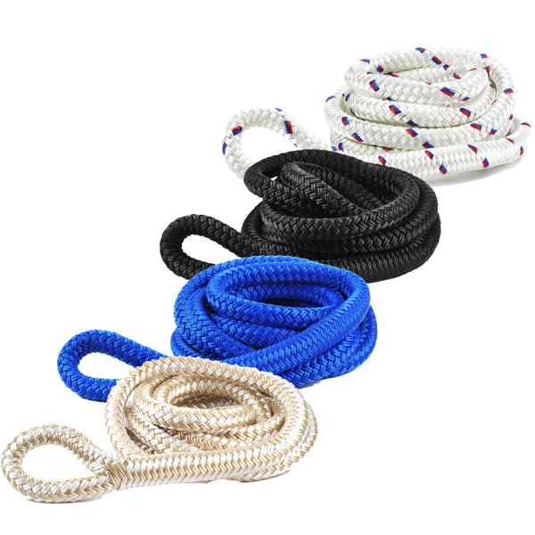 Navy Blue Boating Fender Lines - 1/2 x 5' - Sold in Pairs - Made in Navy Blue Boating Fender Lines - 1/2 x 5' - Sold in Pairs - Made in