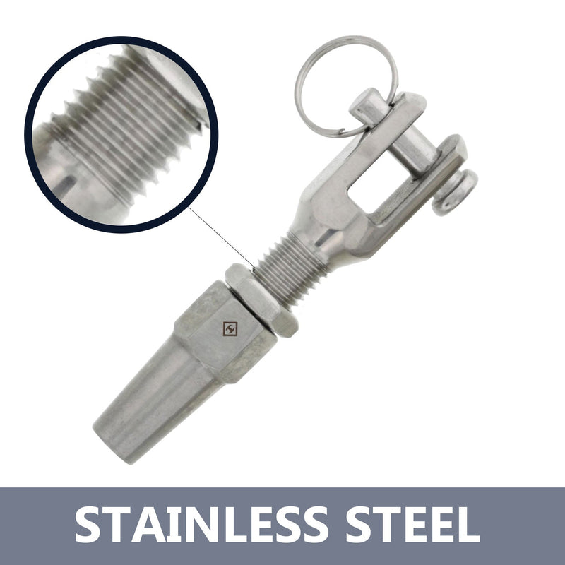 eighth inch stainless steel swageless jaw coating