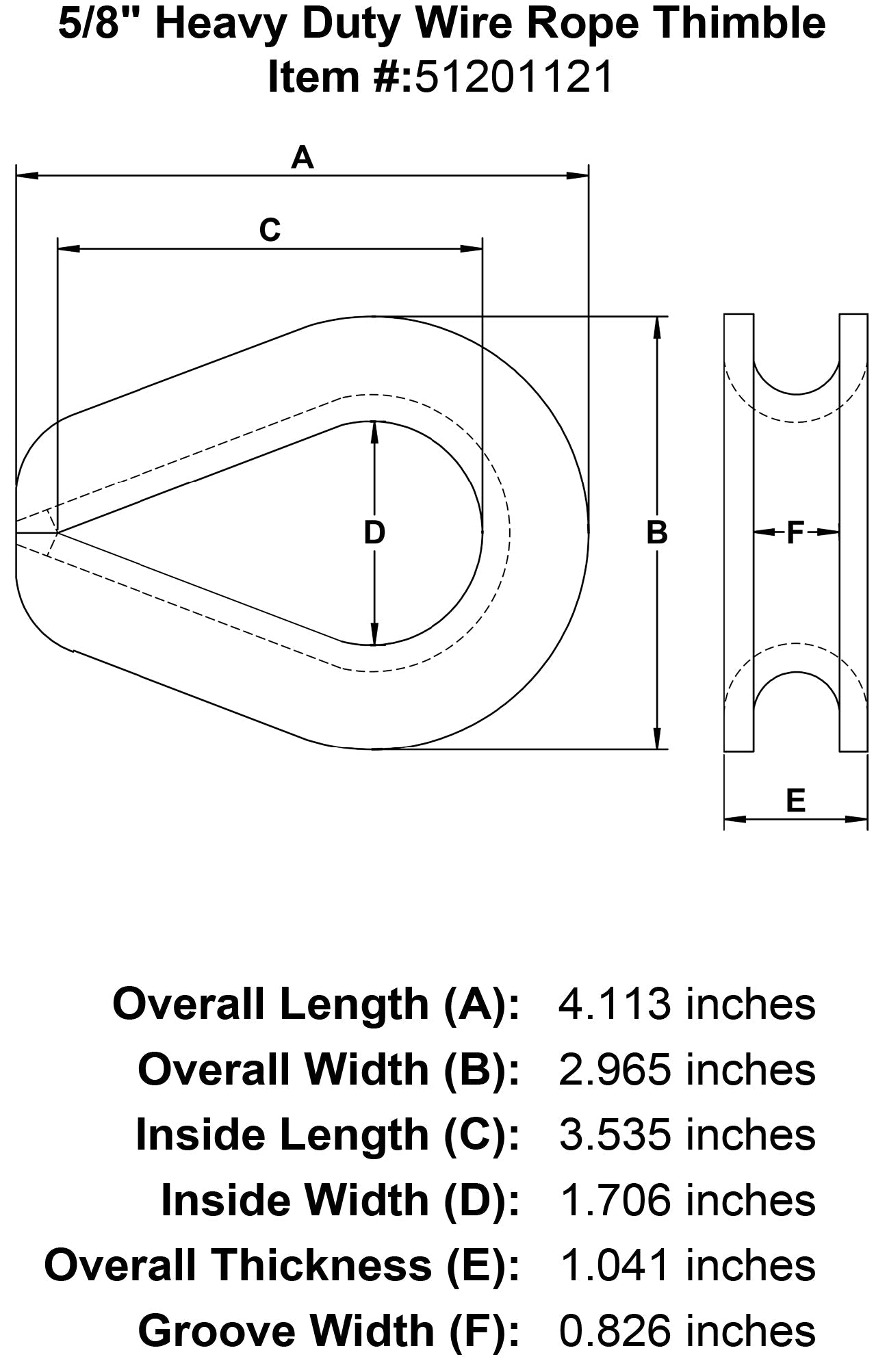 3/8" Heavy Duty Wire Rope Thimble