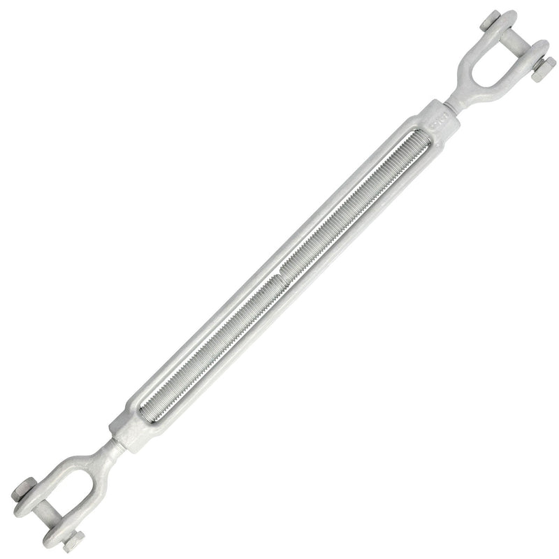3/4 X 9 Inch Turnbuckle Jaw & Jaw – Galvanized Steel, 5200 LBS Capacity For Marine, Boat, Shade Sail