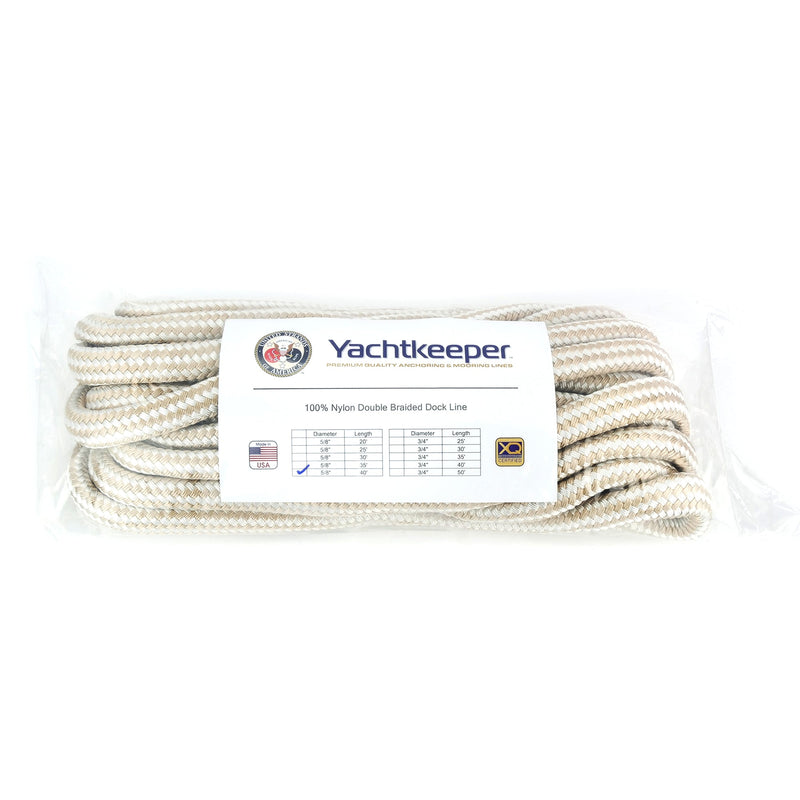 five eighths x forty ft double braid nylon dock line GW United Strands pk