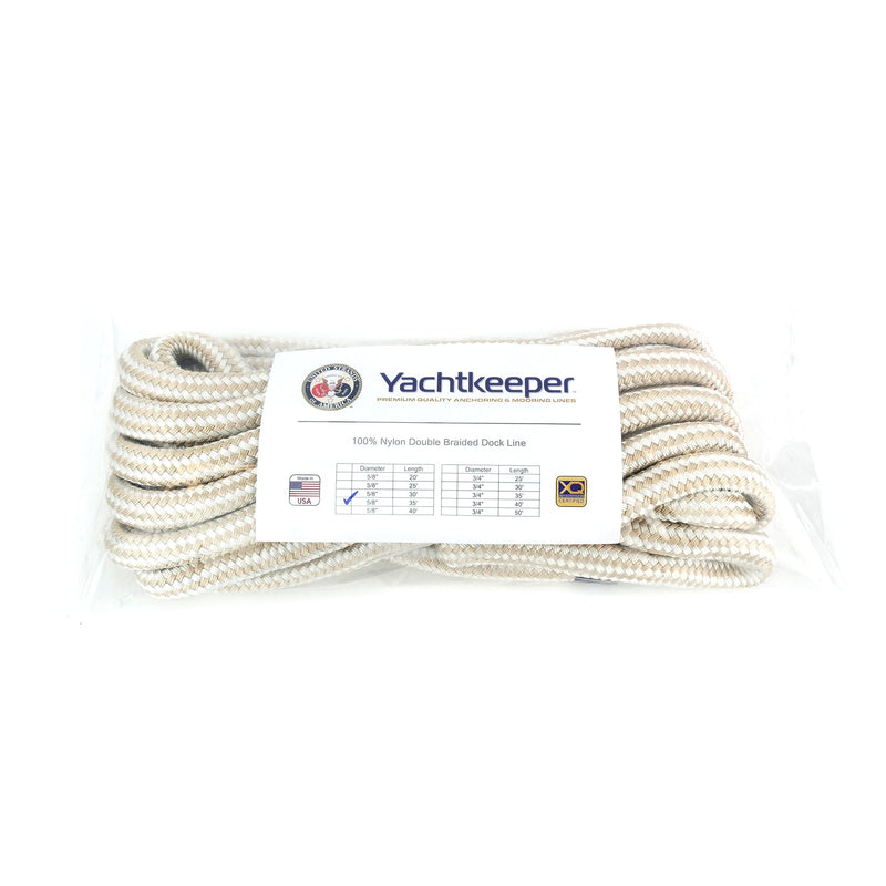 five eighths x thirty five ft double braid nylon dock line GW United Strands pk