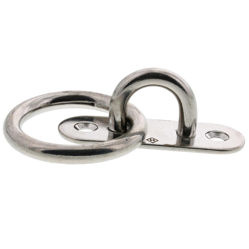 5/16" Stainless Steel Oblong Pad Eye with Ring