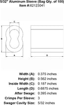 five thirty seconds inch Sleeve specification diagram